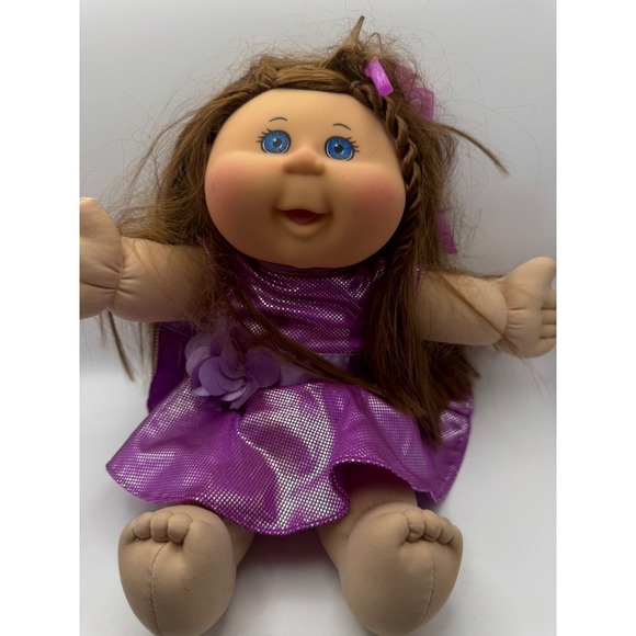 Other - Vintage Cabbage Patch Kid‎ Doll Purple Sparkle Dress Blue Eye Brown Hair Princes